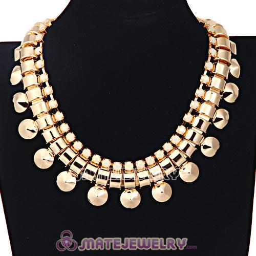 Chunky Gold Chain Resin Rhinestone Choker Collar Necklace