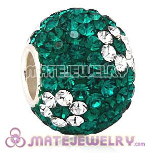 10X13 Charm European Flower Beads With 130pcs Austrian Crystal In 925 Silver Core