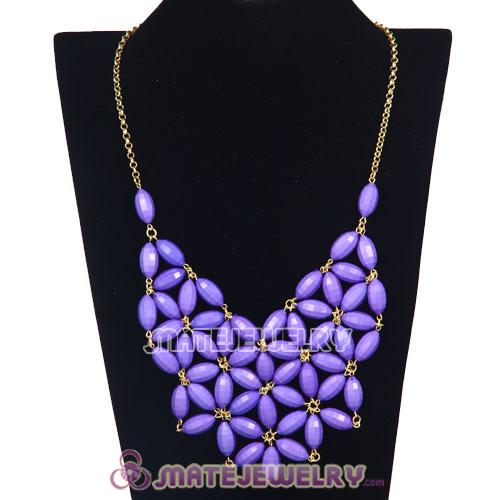 2012 New Fashion Purple Bubble Bib Statement Necklace 