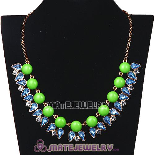2013 New Fashion Crystal Dewdrop Olivine Resin Bubble Necklace Jewelry