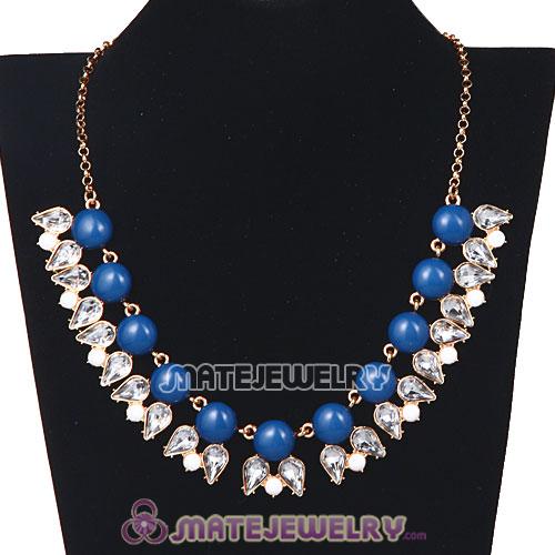 2013 New Fashion Crystal Dewdrop Navy Resin Bubble Necklace Jewelry