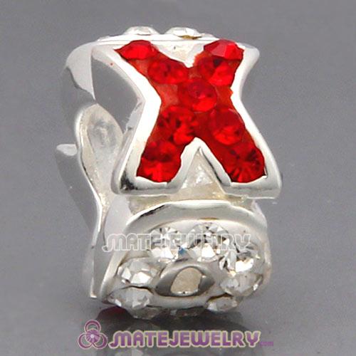 925 Sterling Silver Austrian Crystal Hugs And Kisses Love Charm Beads 