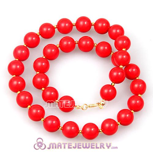 2013 New Fashion 14mm Coral Red Bubble Necklace Wholesale