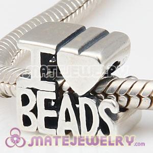 Wholesale 925 Sterling Silver European I LOVE BEADS Charm Message Bead 