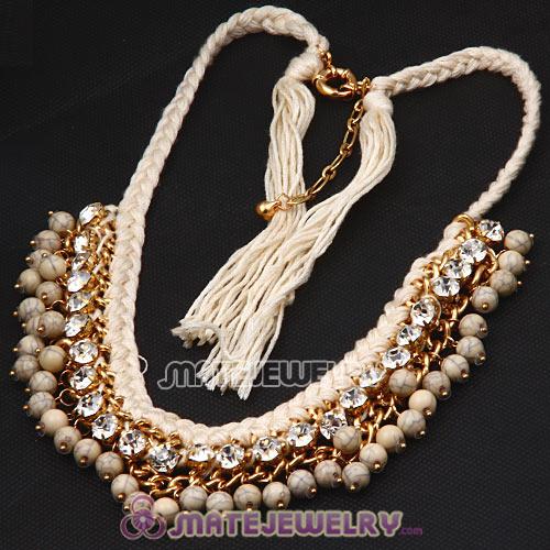 2013 Fashion Costume Jewelry Ladies Crystal Beaded String Necklace