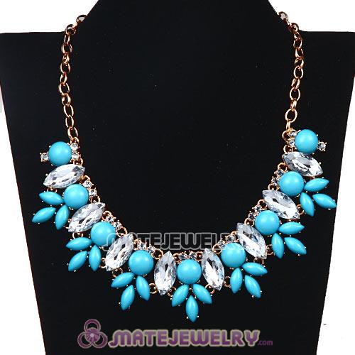 Resin Rhinestone Crystal Marquess Lily Choker Bib Necklaces Wholesale