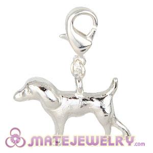 Wholesale Fashion Silver Plated Alloy Dog Charms With Lobster Clasp
