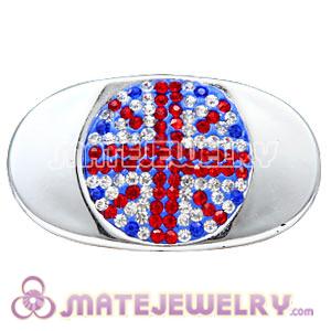 Handmade CCB Pave Crystal British Flag Beads For Bracelet 