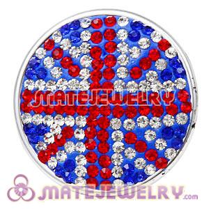 Handmade CCB Pave Crystal British Flag Beads For Bracelet 