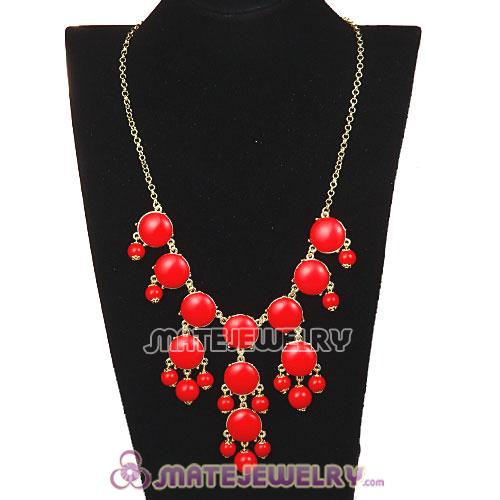 2013 Fashion Jewelry Coral Red Mini Bubble Bib Statement Necklaces 