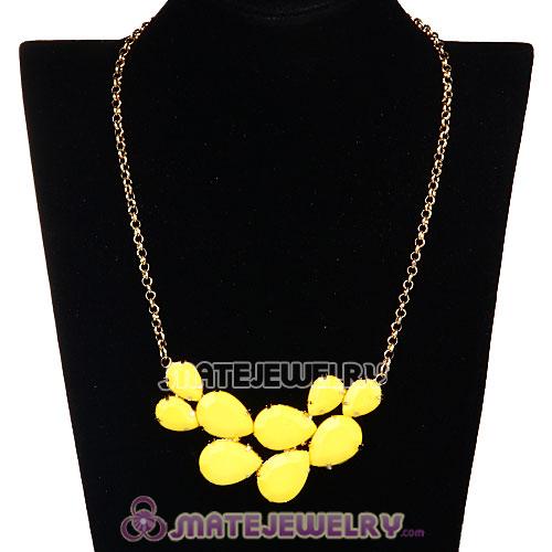 Gold Chain Yellow Resin Diamond Pendant Necklace Wholesale