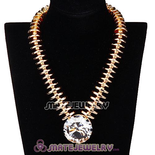 Big Rhinestone Crystal Diamond Chunky Chain Pendant Necklace Wholesale