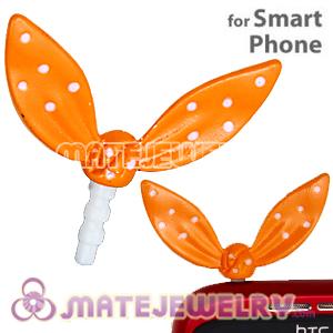 Wholesale Enamel Orange Ribbonne Earphone Jack Accessory Plug