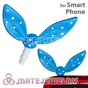 Wholesale Enamel Blue Ribbonne Earphone Jack Accessory Plug