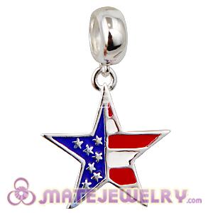 925 Sterling Silver The Old Glory Dangle Charms Wholesale