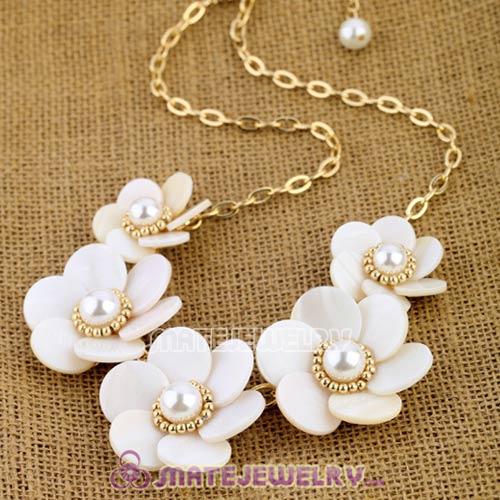 Pearl And Shell Flower Brand Necklace Wholesale