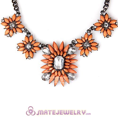 2013 Fashion Lollies Orange Resin Crystal Statement Necklaces