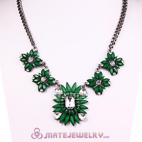 2013 Fashion Lollies Dark Green Resin Crystal Statement Necklaces