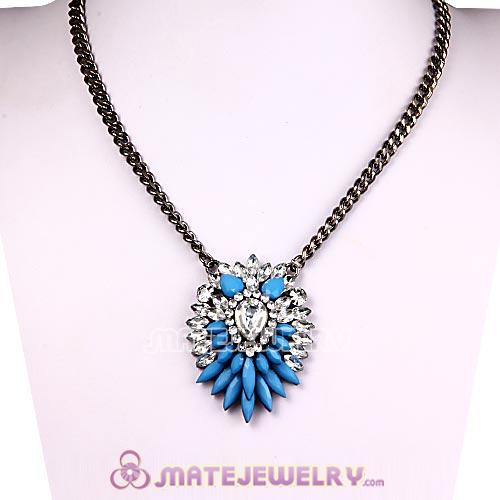 2013 Fashion Lollies Blue Resin Crystal Pendant Necklaces