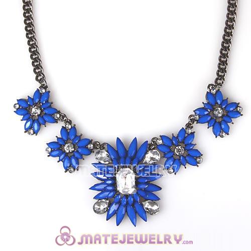2013 Fashion Lollies Dark Blue Resin Crystal Statement Necklaces