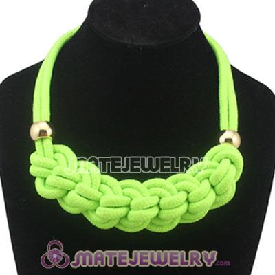Handmade Weave Fluorescence Peridot Cotton Rope Braided Necklace
