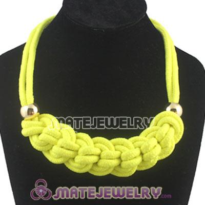 Handmade Weave Fluorescence Yellow Cotton Rope Braided Necklace