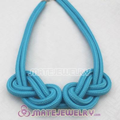 Handmade Weave Fluorescence Blue Cotton Rope Necklace