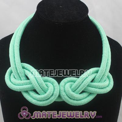 Handmade Weave Fluorescence Turquoise Cotton Rope Necklace