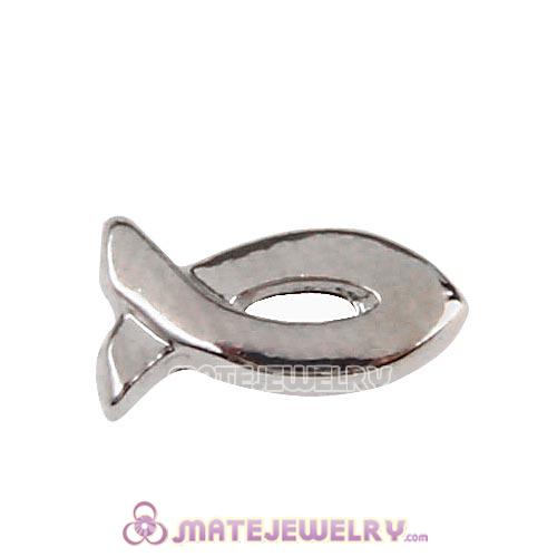 Platinum Plated Alloy Fish Floating Locket Charms