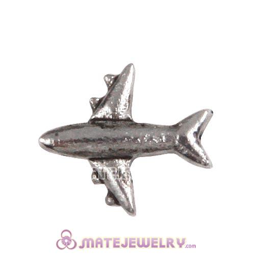Platinum Plated Alloy Airplane Floating Locket Charms