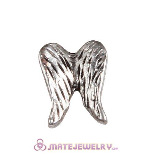 Platinum Plated Alloy Vintage Double wing Floating Locket Charms