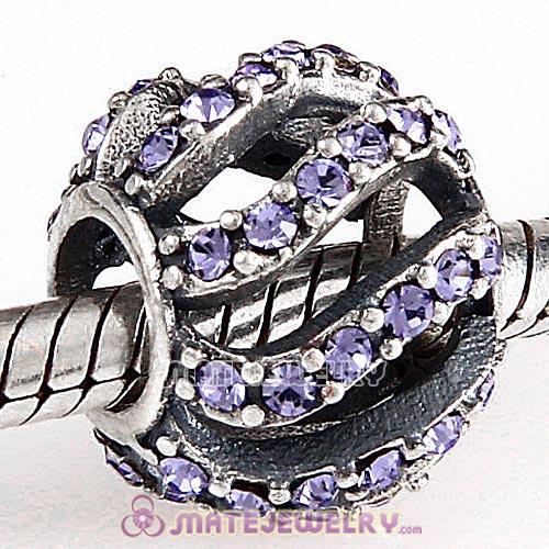 Sterling Silver Winter Wisp Beads with Tanzanite Austrian Crystal European Style