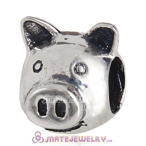 Sterling Silver Pig Beads European Style