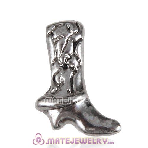 Platinum Plated Alloy Vintage Cowgirl boots Floating Locket Charms
