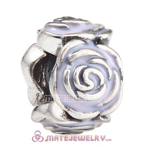Sterling Silver Rose Garden with Pink Enamel Charm with Crew