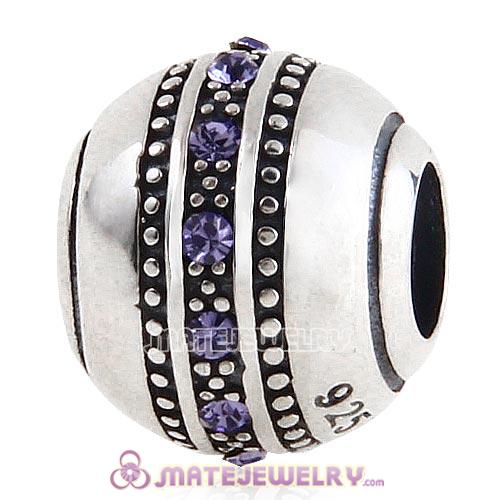 Sterling Silver Fast Lane Beads with Tanzanite Austrian Crystal European Style