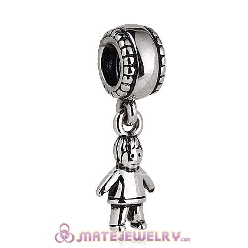 European 925 Sterling Silver Dangle Happy Boy Charms Beads with Screw Thread