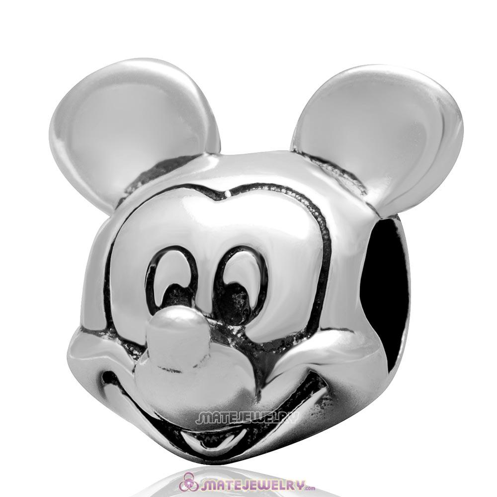 Sterling Silver Mickey Portrait Charm Bead 