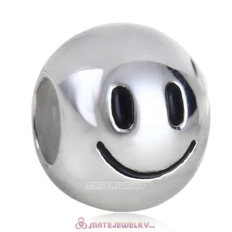 Solid Sterling Silver European Style Smile Beads 