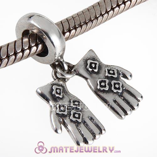 A Pair of Gloves 925 Sterling Silver Dangle Charm Bead
