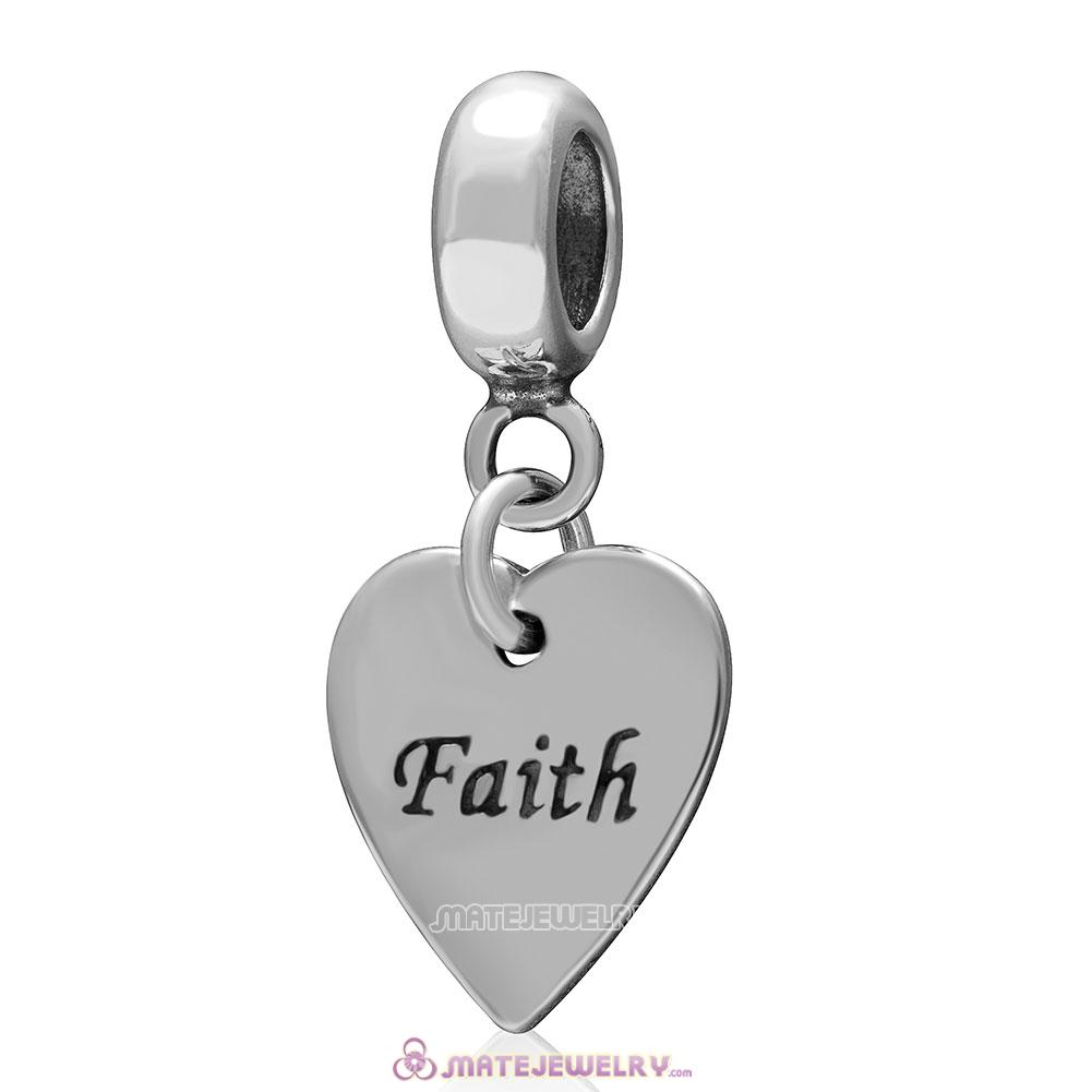 Faith Love Charm 925 Sterling Silver Pendant 