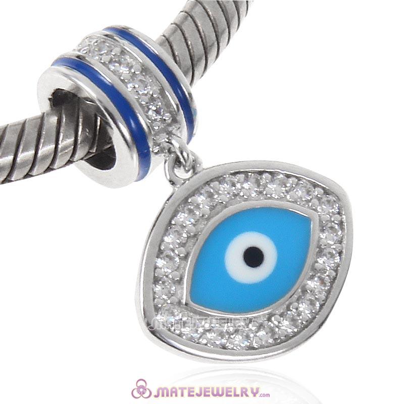 Blue Evil Eye Charm 925 Sterling Silver