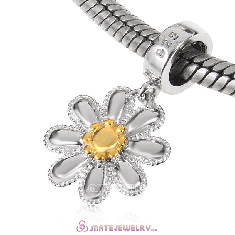 Daisy Flower Charm 925 Sterling Silver