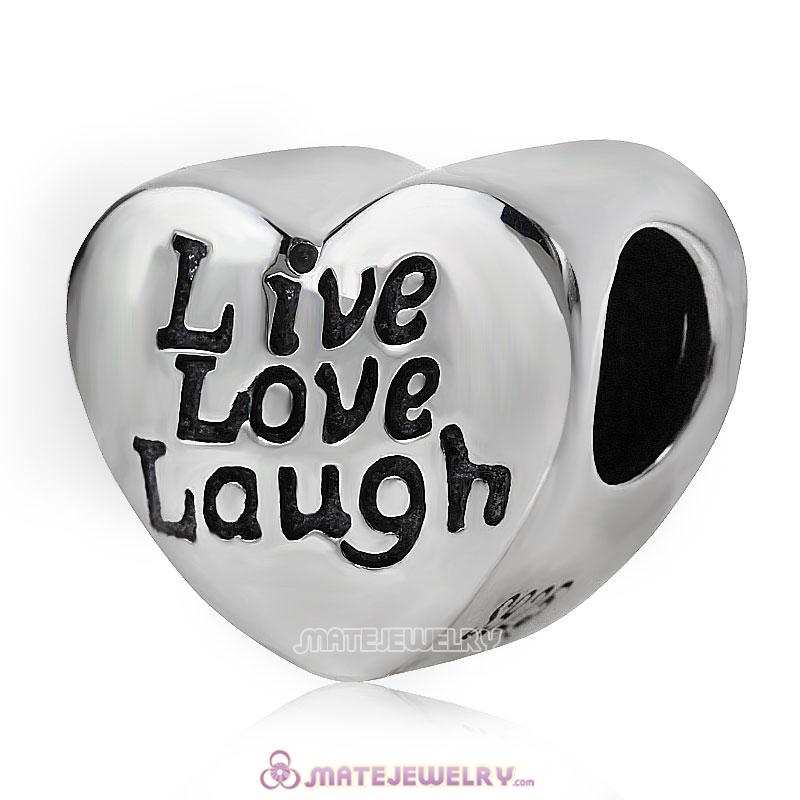Live Laugh Love Heart Charm Bead