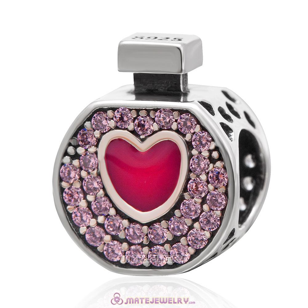 Perfume Bottle with Pink CZ Charm
