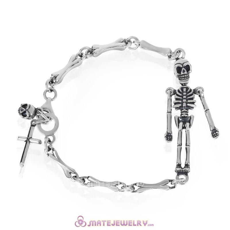 Sterling Silver Terrible Skeleton Bracelet