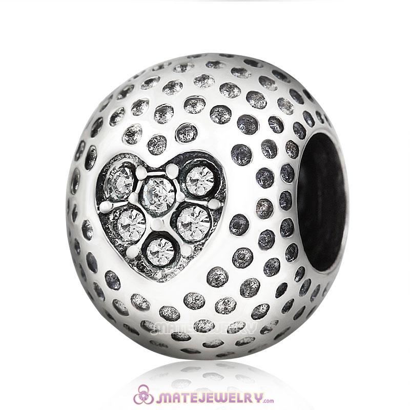 Clear Crystal Golf Ball Charm Beads