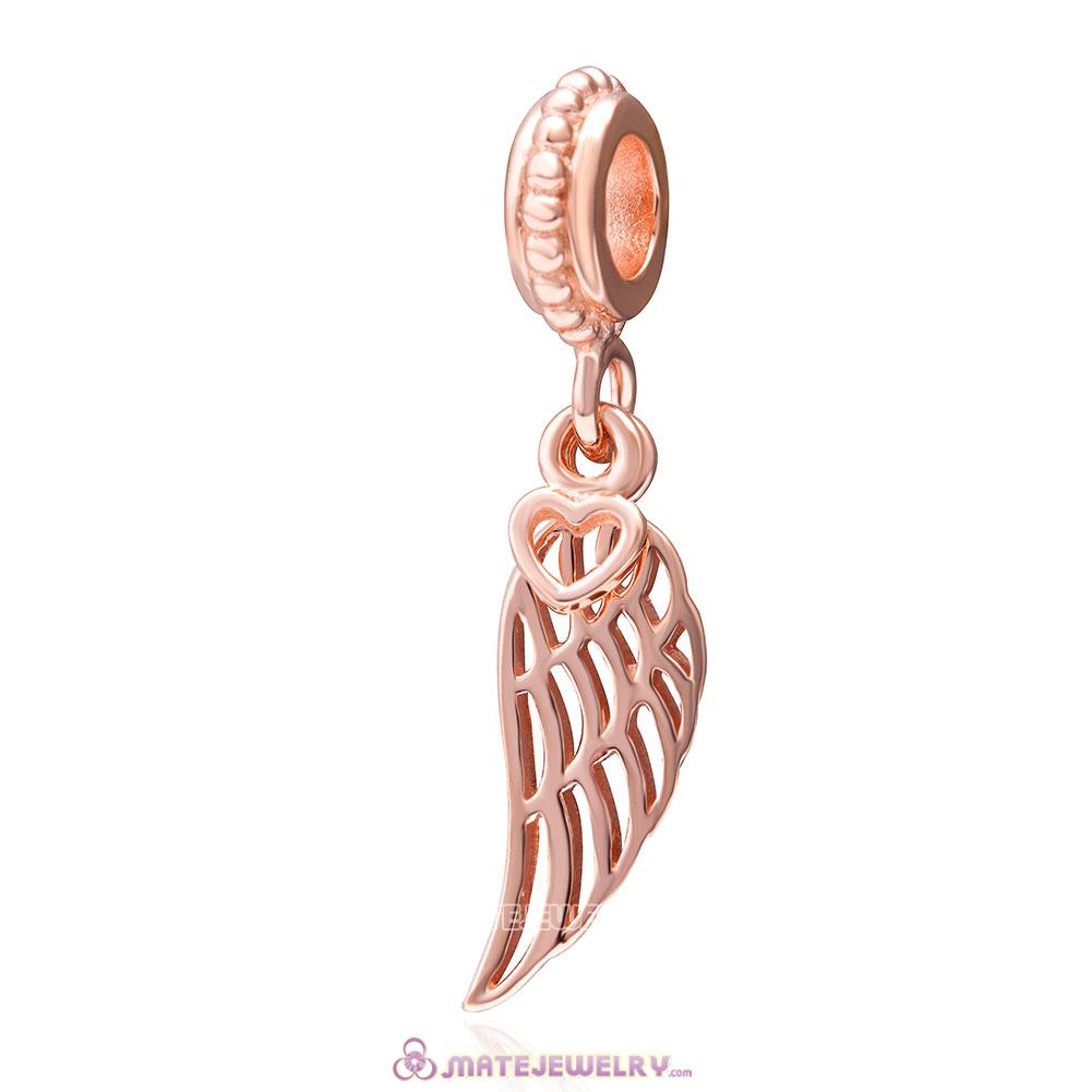 Rose Gold Wings Golden Heart and Guidence Charms