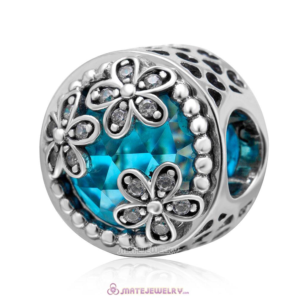 Dazzling Daisy Meadow Blue Faceted Crystal Charm