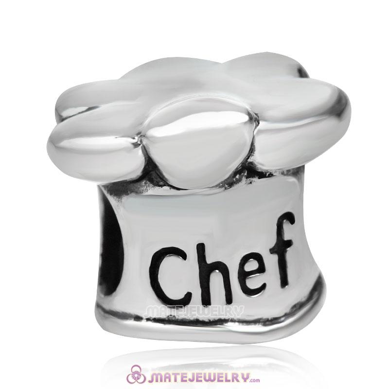 Sterling Silver Baking Chef Hat Bead for Bracelet